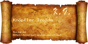 Knöpfler Izolda névjegykártya